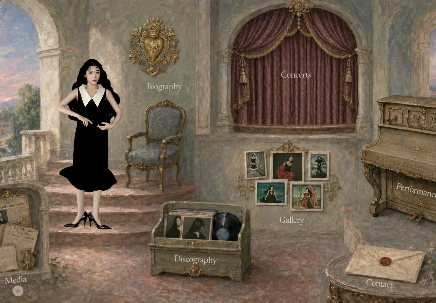 Sammi Klavier interactive homepage on desktop