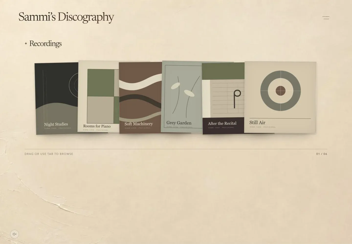 Sammi Klavier Discography page on desktop